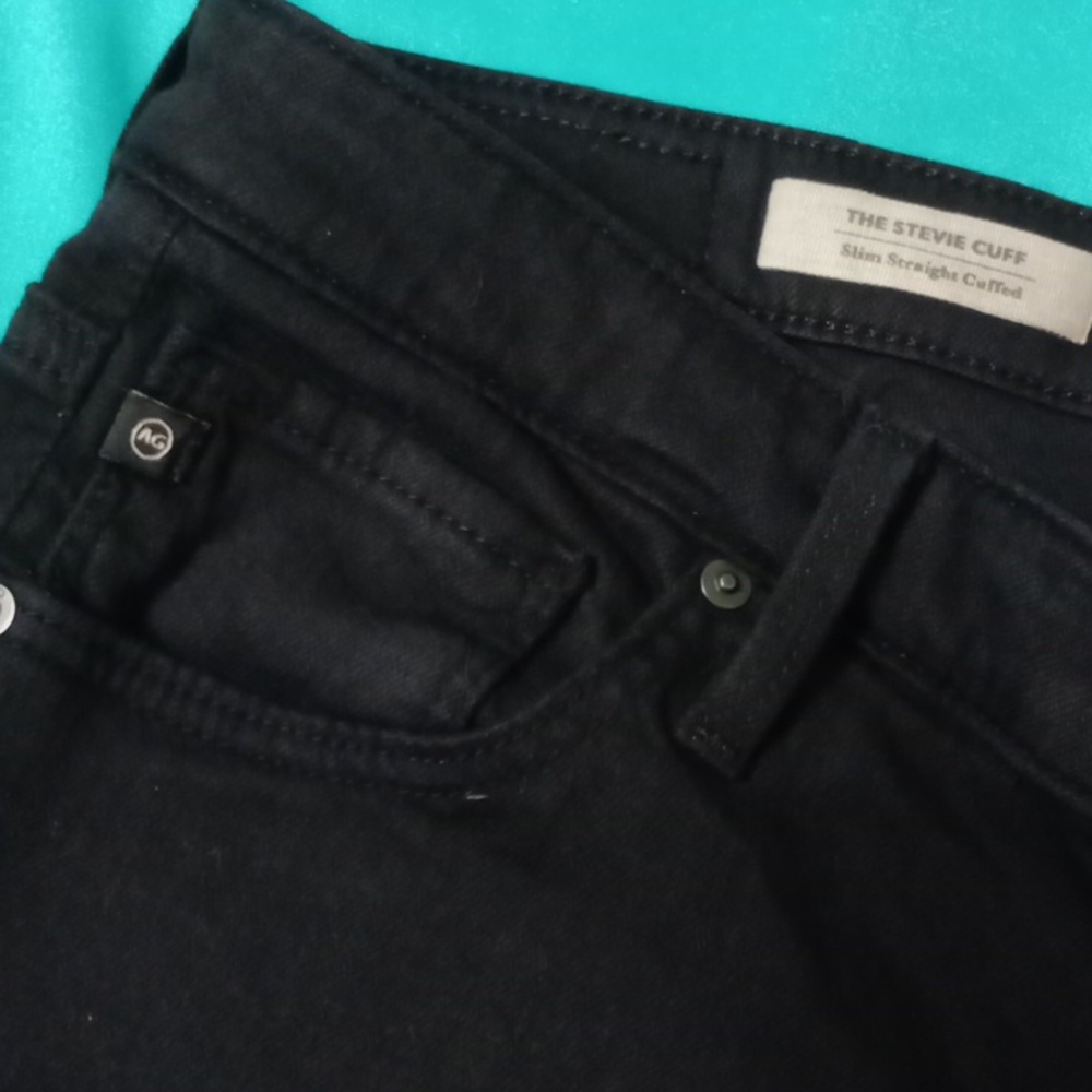 AG BLACK SLIM STRAIGHT CUFFED, SIZE 28 - Picture 4 of 14
